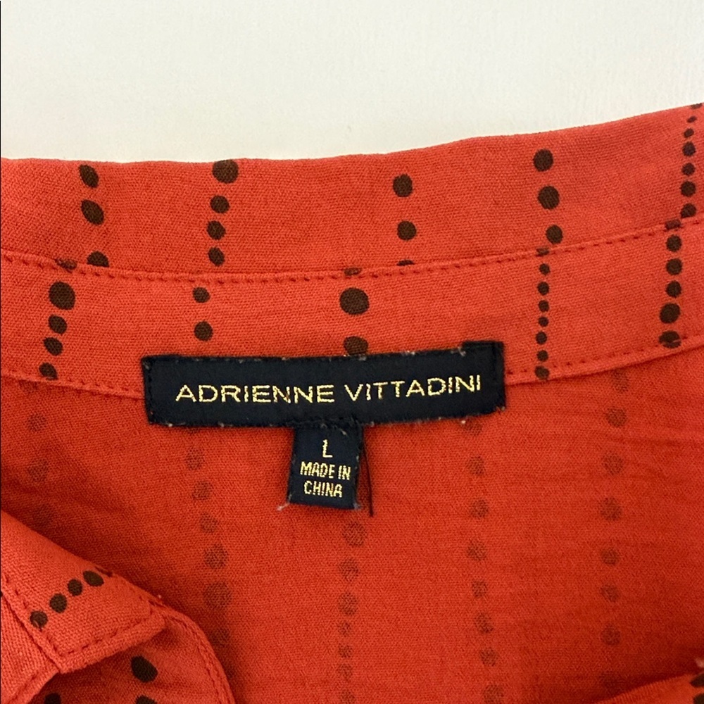 Adrienne Vittadini Brick Red Button-Down Shirt - Picture 2 of 3